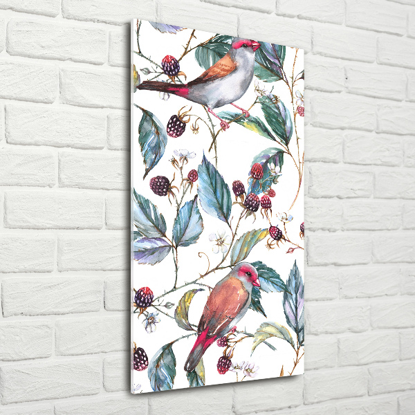 Acrylic wall art Birds and blackberries