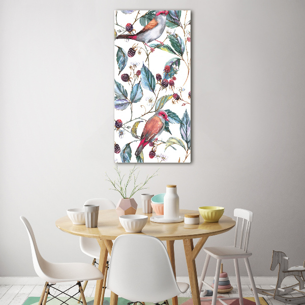 Acrylic wall art Birds and blackberries