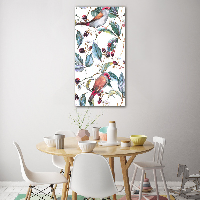 Acrylic wall art Birds and blackberries