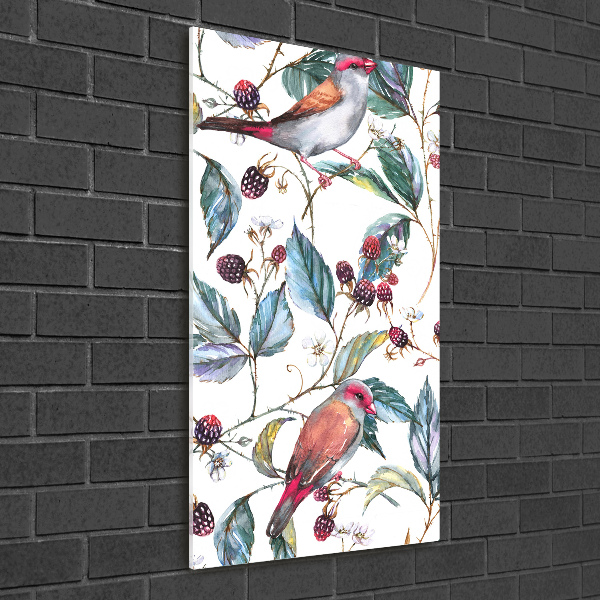 Acrylic wall art Birds and blackberries