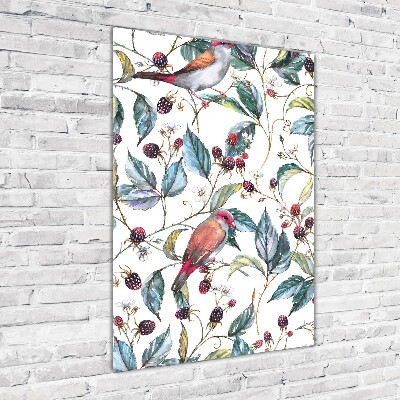 Acrylic wall art Birds and blackberries