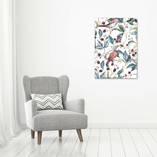 Acrylic wall art Birds and blackberries