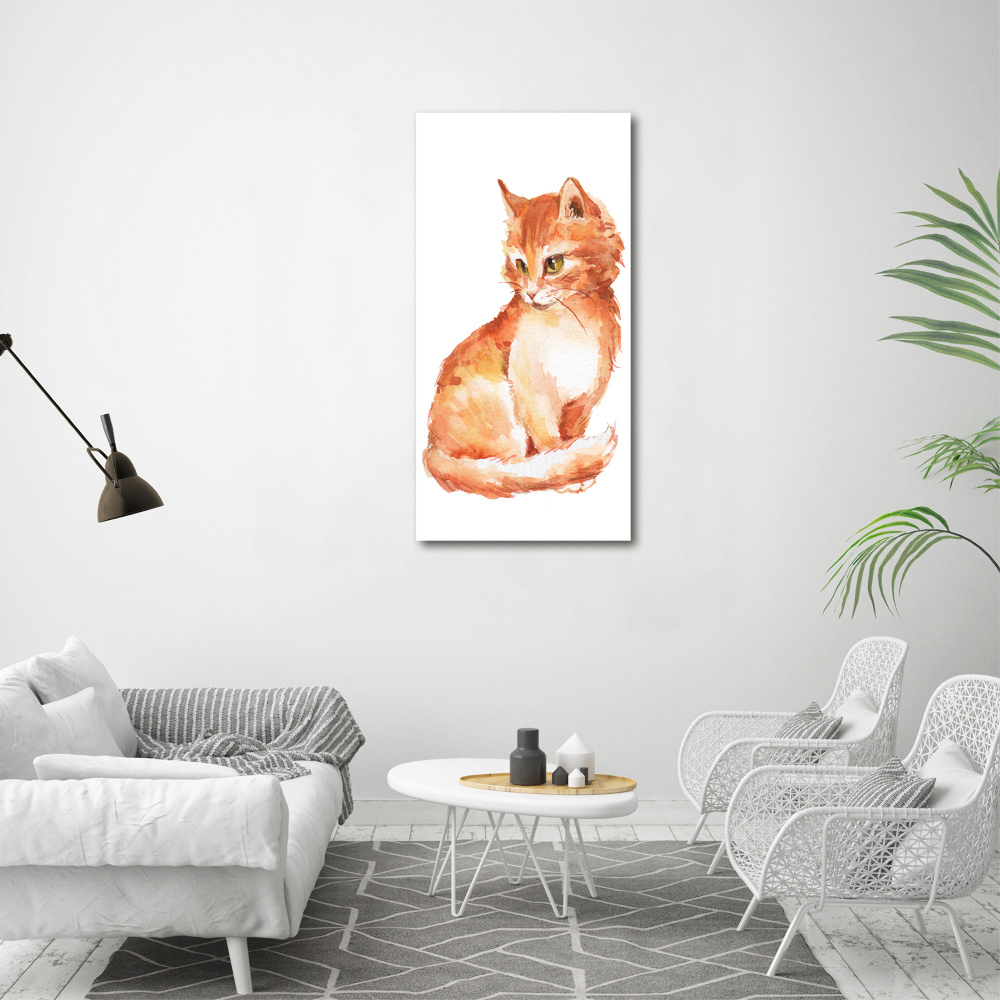 Wall art acrylic Red Cat