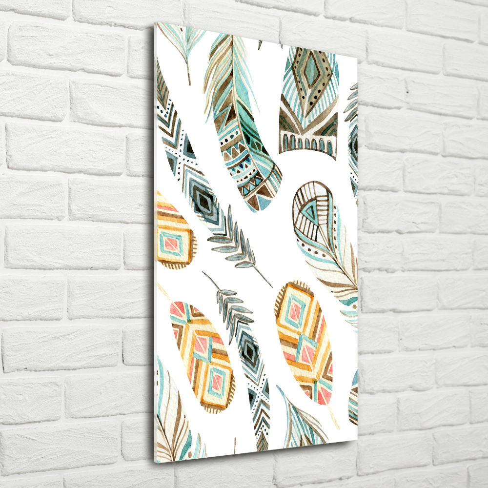 Acrylic wall art Ethnic feathers