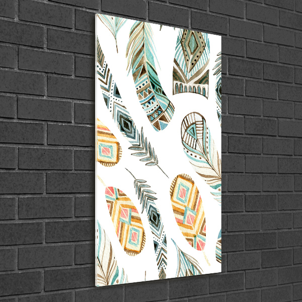 Acrylic wall art Ethnic feathers