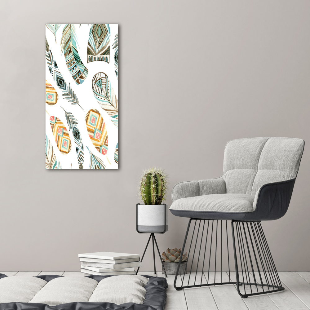 Acrylic wall art Ethnic feathers