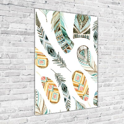 Acrylic wall art Ethnic feathers