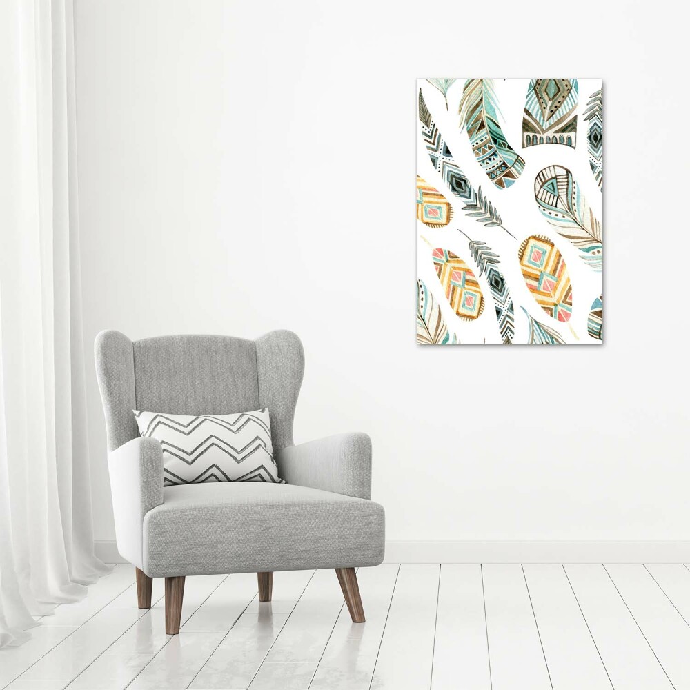 Acrylic wall art Ethnic feathers