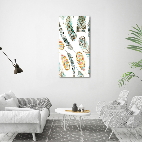 Acrylic wall art Ethnic feathers