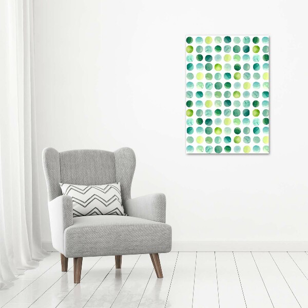 Acrylic print Green dots