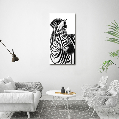 Acrylic wall art Zebra in the snow