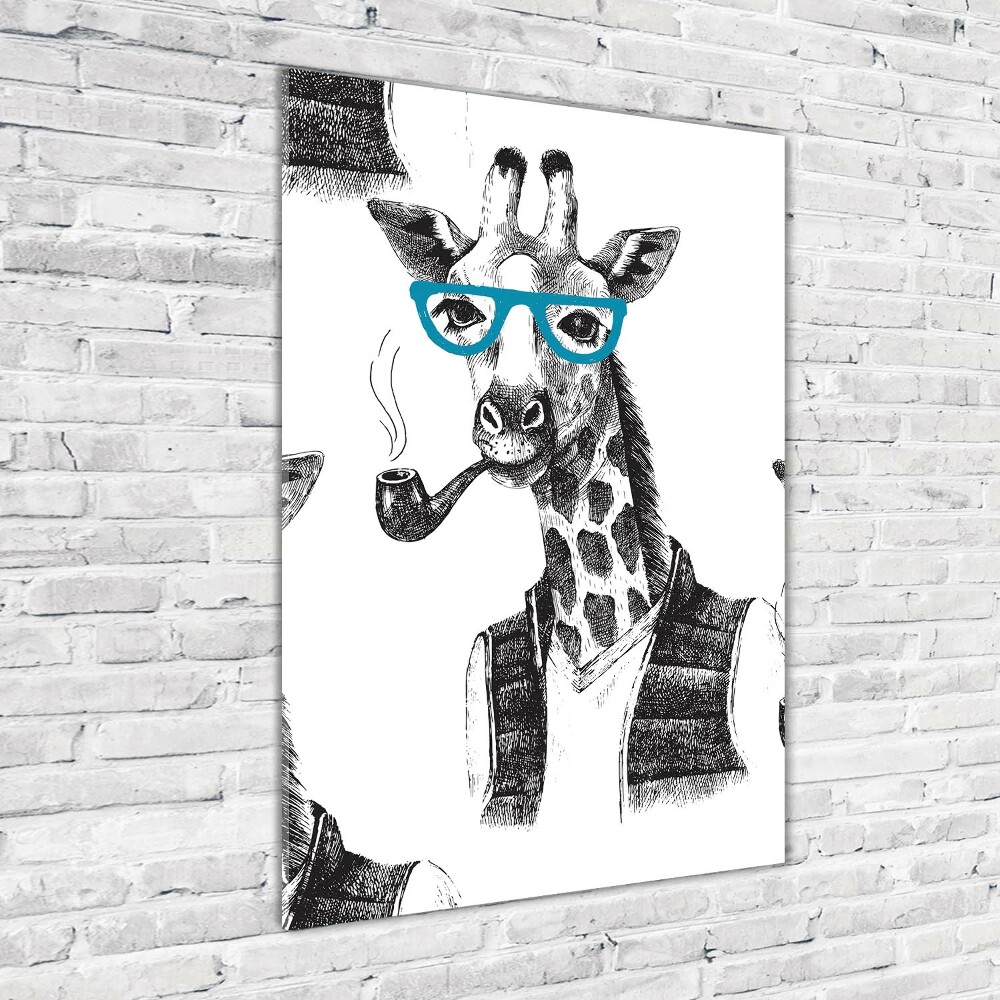 Print on acrylic Giraffes with glasses