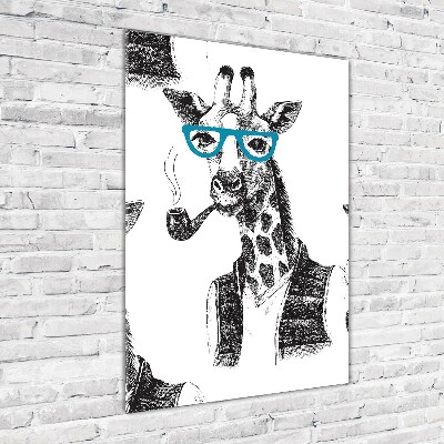 Print on acrylic Giraffes with glasses