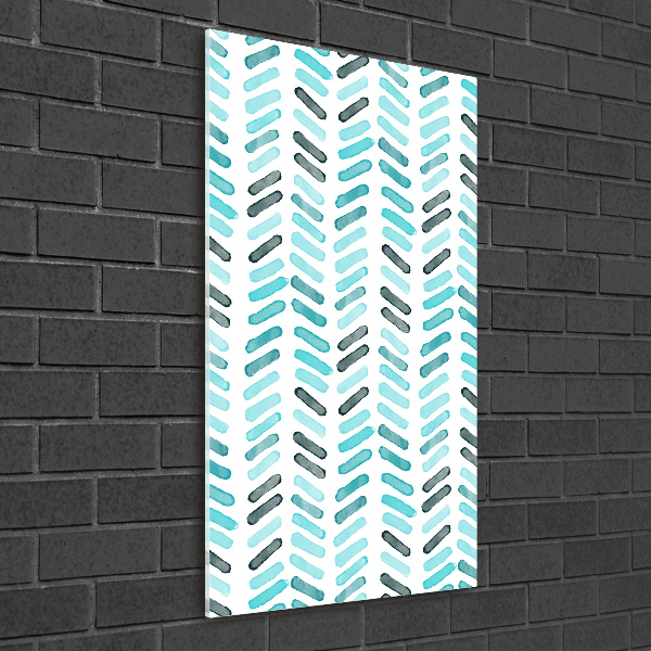 Print on acrylic Blue herringbone