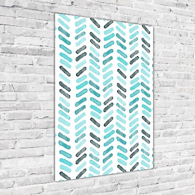 Print on acrylic Blue herringbone