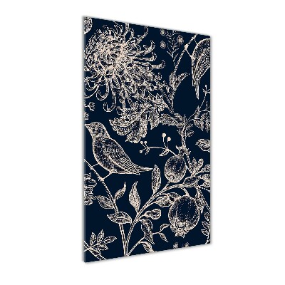 Acrylic print Flowers and birds