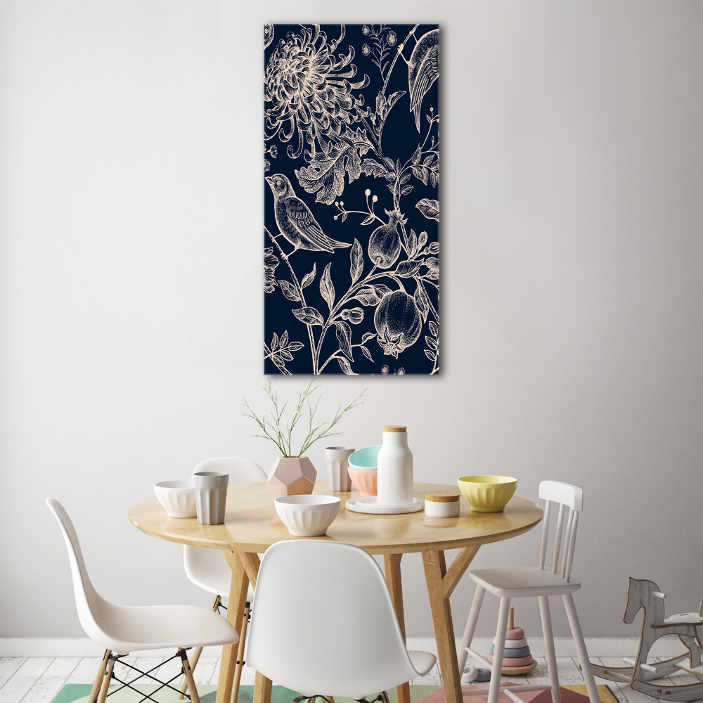 Acrylic print Flowers and birds