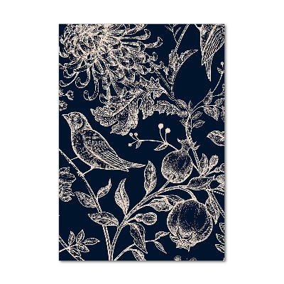 Acrylic print Flowers and birds