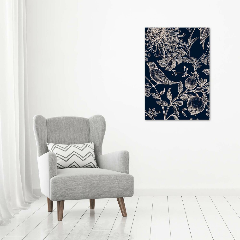 Acrylic print Flowers and birds