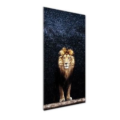 Print on acrylic Lion against the backdrop of the stars