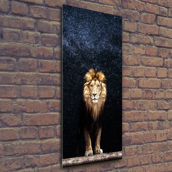 Print on acrylic Lion against the backdrop of the stars