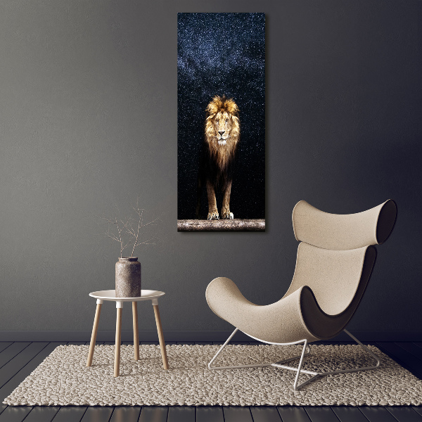 Print on acrylic Lion against the backdrop of the stars