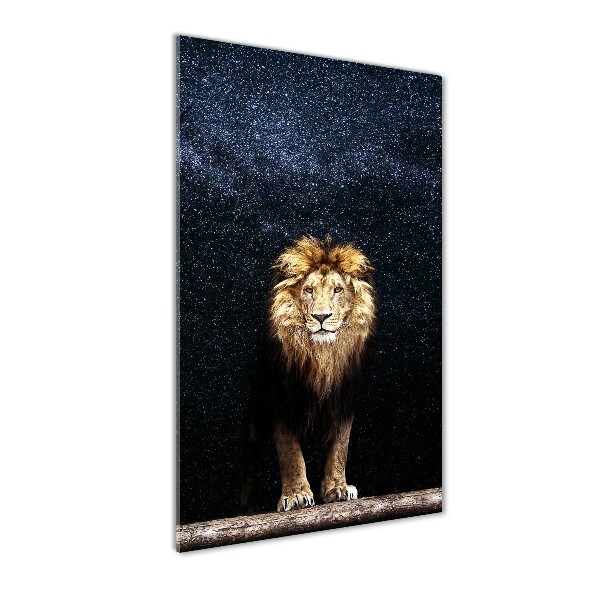 Print on acrylic Lion against the backdrop of the stars