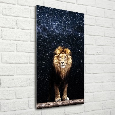 Print on acrylic Lion against the backdrop of the stars