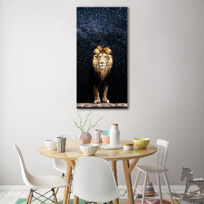 Print on acrylic Lion against the backdrop of the stars