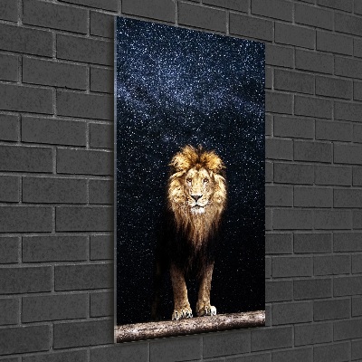 Print on acrylic Lion against the backdrop of the stars