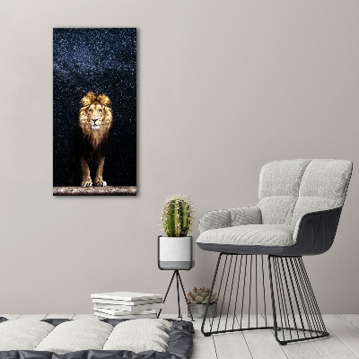 Print on acrylic Lion against the backdrop of the stars