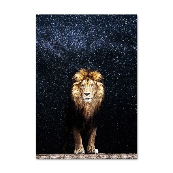 Print on acrylic Lion against the backdrop of the stars