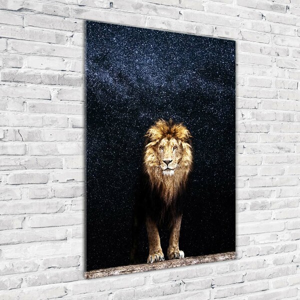 Print on acrylic Lion against the backdrop of the stars