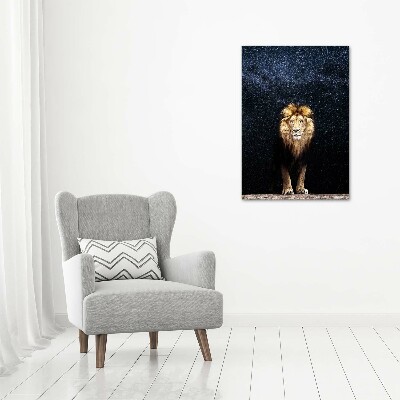 Print on acrylic Lion against the backdrop of the stars