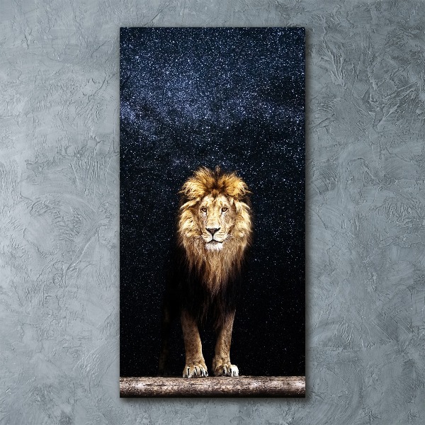 Print on acrylic Lion against the backdrop of the stars