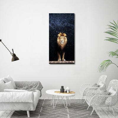 Print on acrylic Lion against the backdrop of the stars