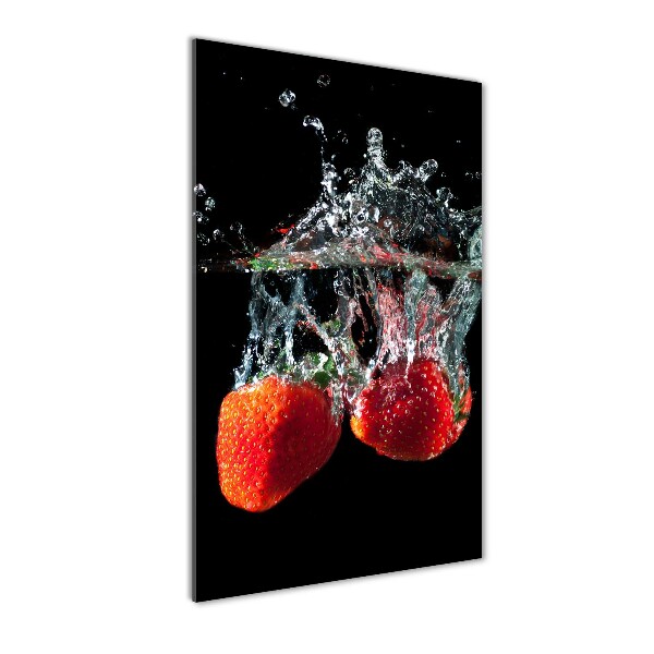 Acrylic glass print Strawberries under water