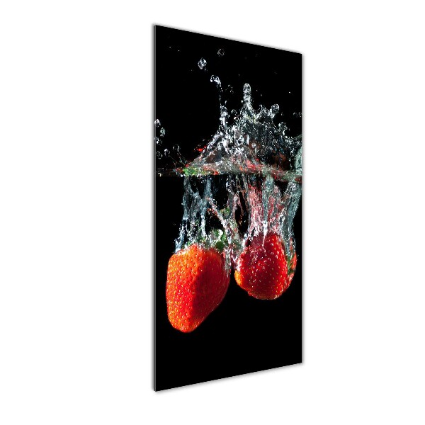 Acrylic glass print Strawberries under water