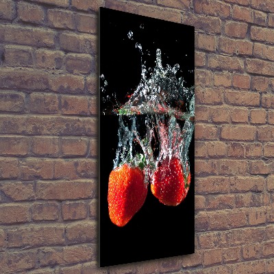 Acrylic glass print Strawberries under water