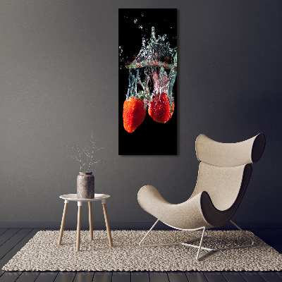 Acrylic glass print Strawberries under water