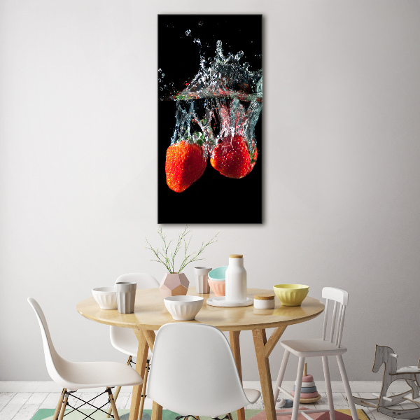 Acrylic glass print Strawberries under water