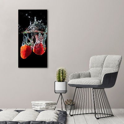 Acrylic glass print Strawberries under water