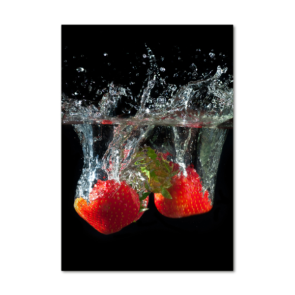 Acrylic glass print Strawberries under water