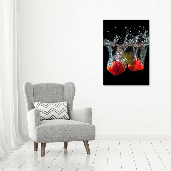 Acrylic glass print Strawberries under water