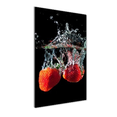 Acrylic glass print Strawberries under water