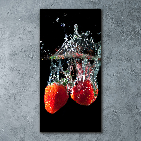 Acrylic glass print Strawberries under water