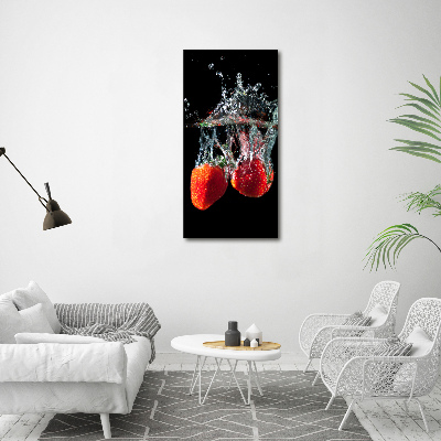 Acrylic glass print Strawberries under water