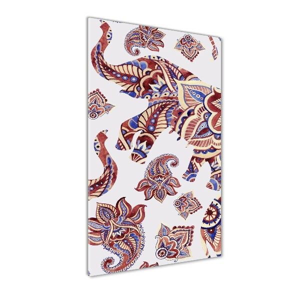 Acrylic wall art Ethnic elephant patterns