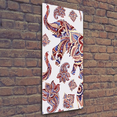 Acrylic wall art Ethnic elephant patterns