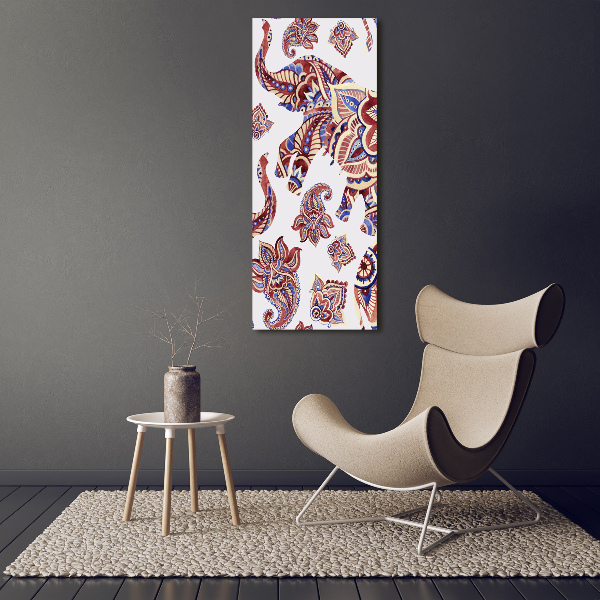 Acrylic wall art Ethnic elephant patterns